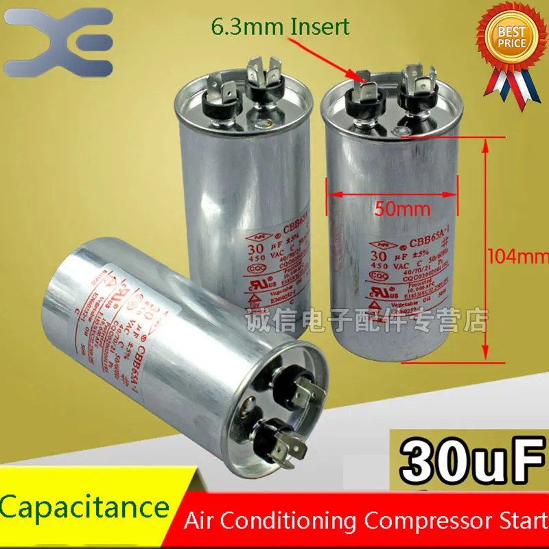 20/25/30/35/40/45/50/60/75UF Air Conditioning Start Capacitor 30UF Parts | Бытовая техника