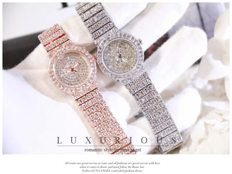 Часы наручные BS женские маленькие люксовые брендовые с бриллиантами розовое