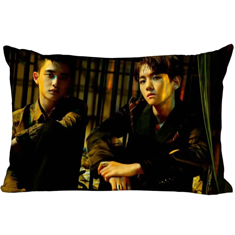Hot KPOP EXO D.O. Наволочка с двух сторон Печатный сатин наволочки для подушек застежка