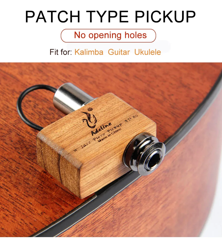 YUEKO Adaline W-Jazz Piezo AD-89 патч-пикап маленький и удобный, подходит для калимбы, гитары и укулеле/гитарных аксессуаров