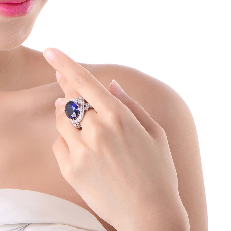 

Trendy Silver Color Oval Crystal Wedding Rings For Women Jewelry Bague Bijoux Cubic Zircon Engagement Ring Accessories