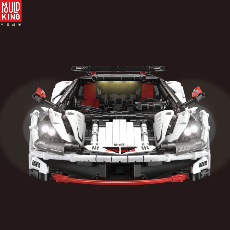 Плесень king Technic серии совместимы с MOC 16915 белый гоночный автомобиль строительные