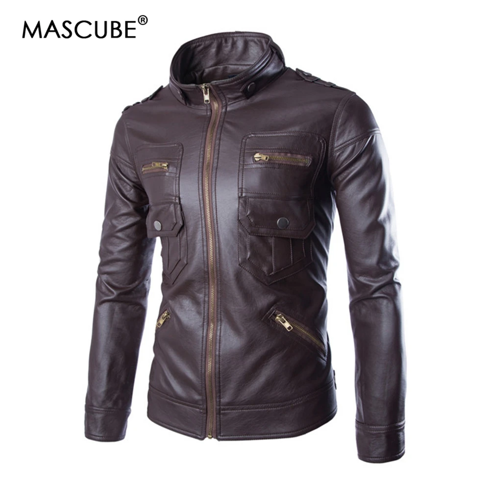 MASCUBE новинка модная мужская кожаная толстовка мотоциклетная куртка с капюшоном