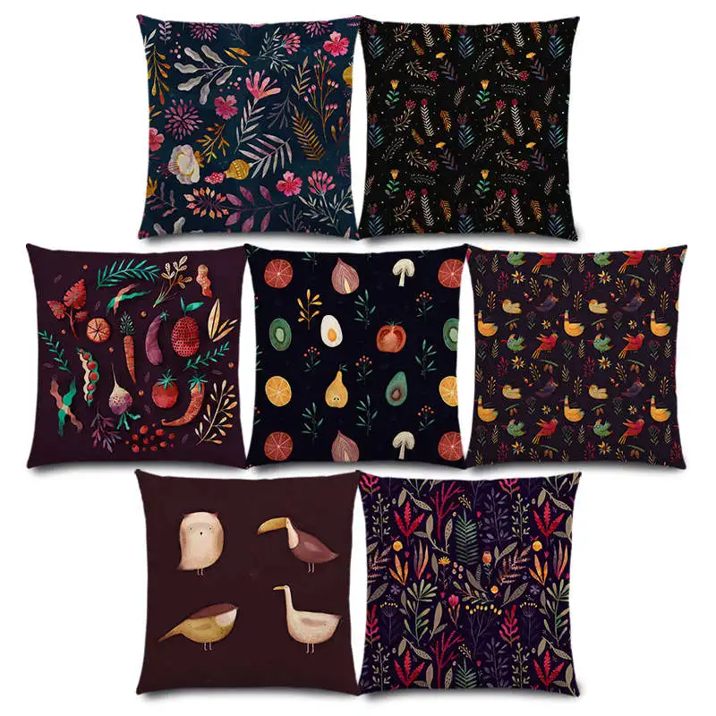 

Новинка, супер Веселые животные, слон, птица, собака, милые мини-овощи, фрукты, цветы, лоскутный цветочный узор, наволочка, подушка