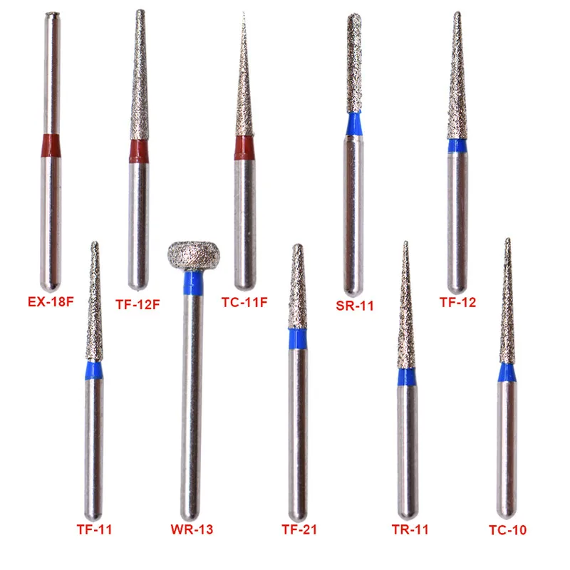 100 pcs Dental Diamond Burs 1.6mm High Speed drills Polishing Tooth Preparation bur Handpiece Turbine | Красота и здоровье