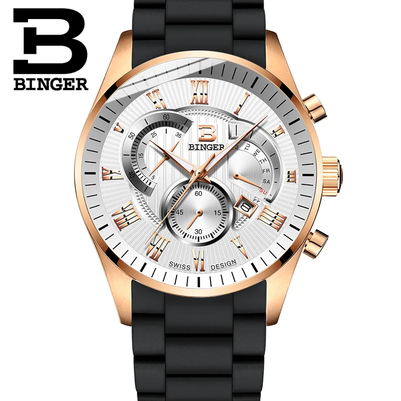 Винтажные мужские часы с римскими цифрами хронограф повседневные резиновые