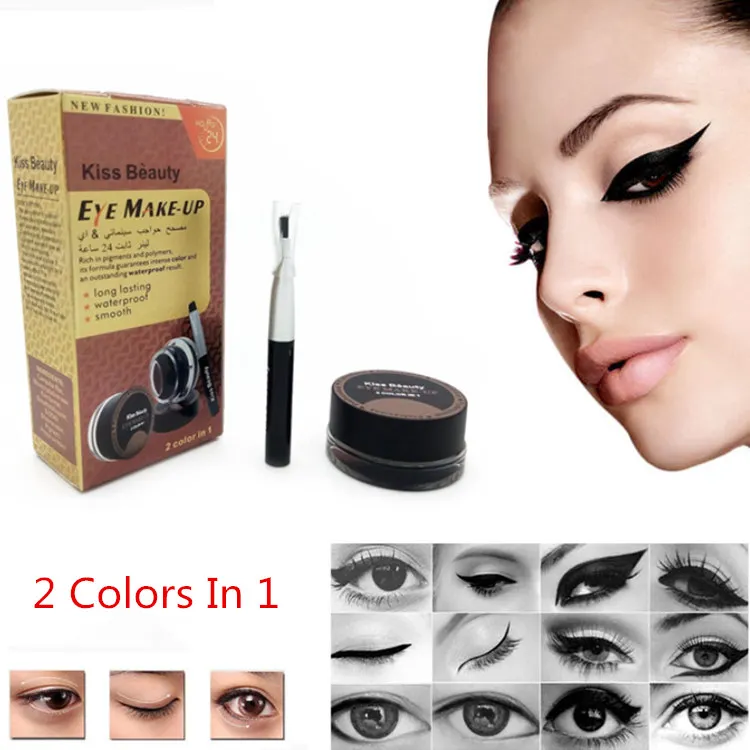 Подводка для глаз новые поступления 2 цветов в 1 черный коричневый гель макияж