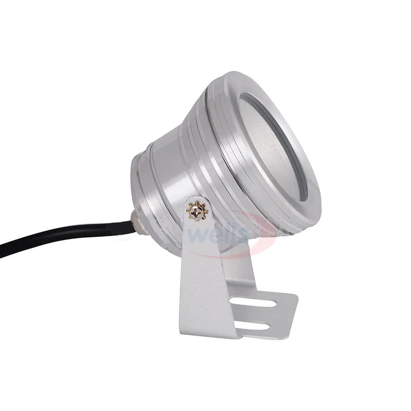 Silver Flat lens 10 Вт светодиодный наружный светильник IP67 подводный RGB/белый/теплый белый Светодиодный точечный светильник меняющий Цвет прожектор светильник для сада светильник - Испускаемый цвет: Silver Flat lens