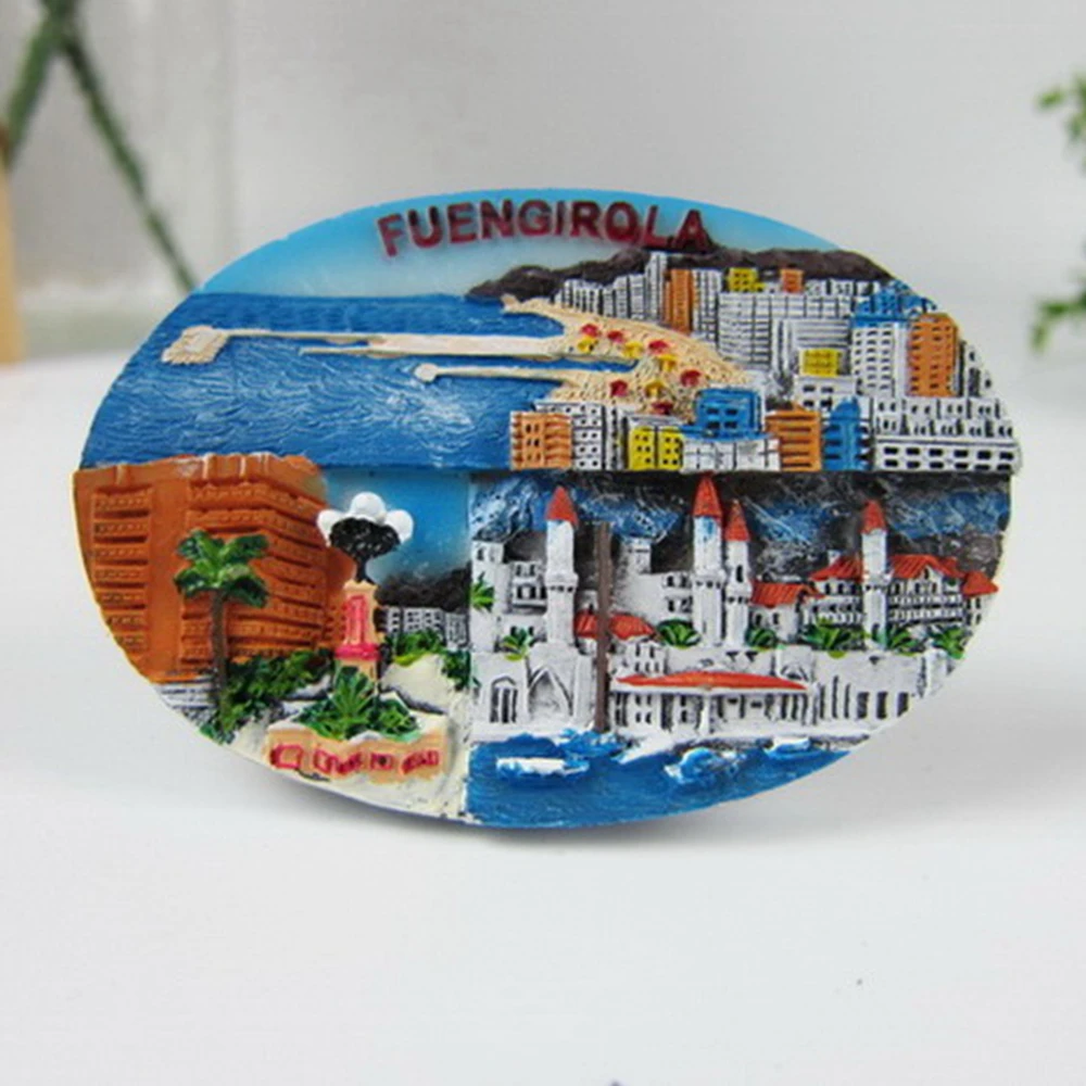 

Spain Fuengirola Tourist Souvenir Fridge Magnets Handmade Creative 3D Resin Refrigerator Magnetic Stickers Home Decor Decoration