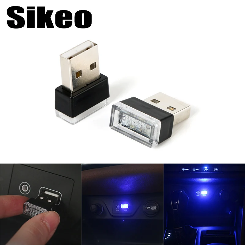 1 шт. Автомобильный USB светодиодный светильник декоративная лампа аварийное