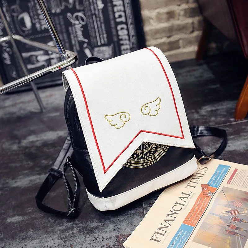 Милый японский Рюкзак Mochila Sakura с вышивкой волшебная сумка из искусственной кожи