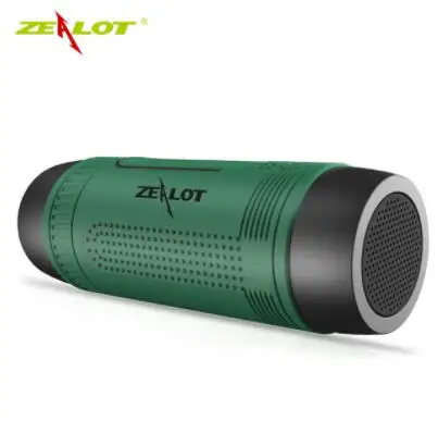 Zealot S1 Bluetooth динамик открытый велосипедный портативный сабвуфер бас беспроводной динамик s power Bank+ светодиодный светильник+ крепление для велосипеда+ карабин - Цвет: Зеленая трава