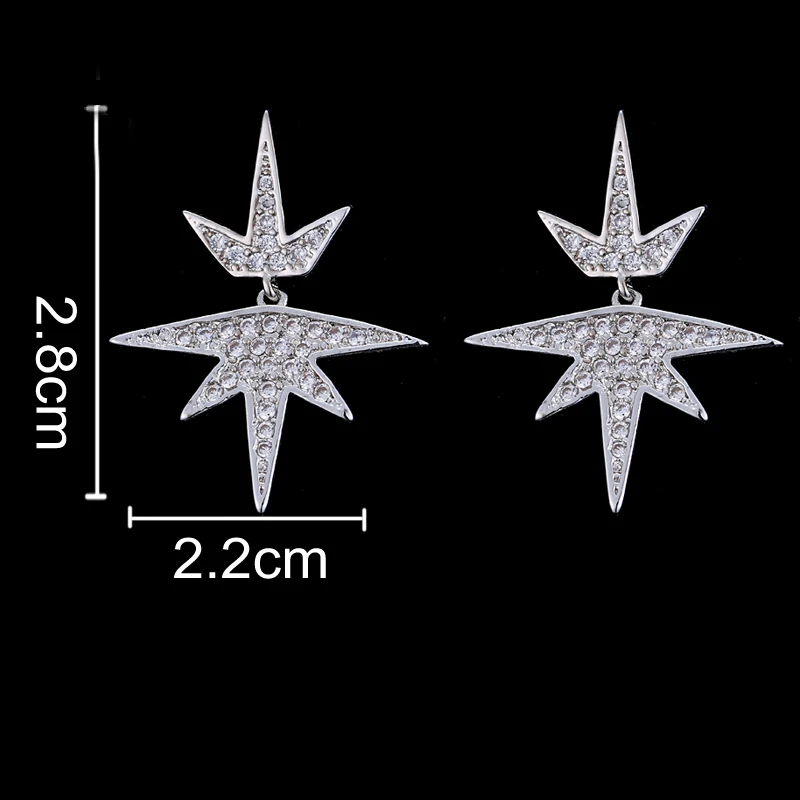 GMGYQ Zircons Beroemde Mode Merk sierden Fonkelende Kwaliteit Zirconia Ster Oorbellen Voor Vrouwen Beste Vriend подарок для