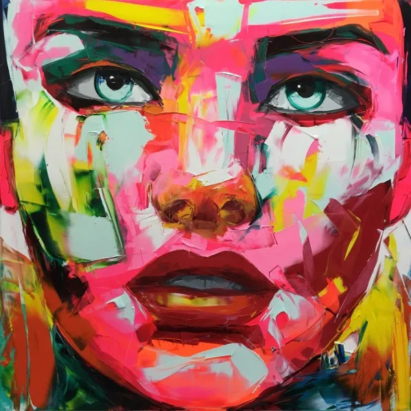 Nielly Франсуаза художественная работа ручная роспись масляной стены женщина лицо