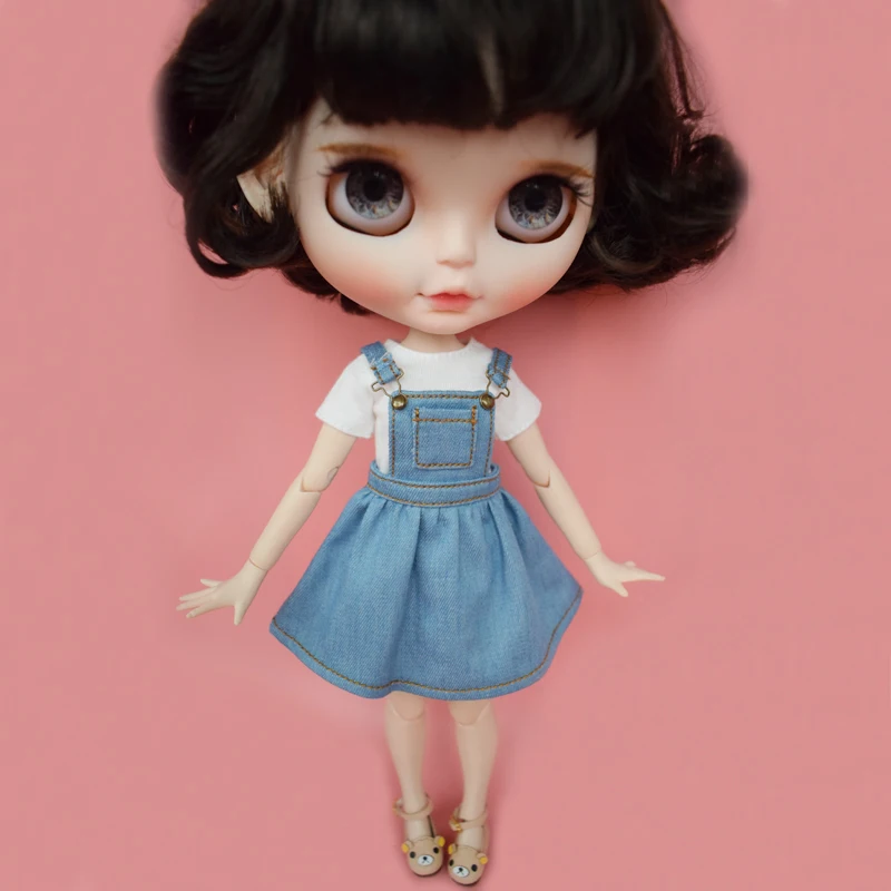 1 шт. милый розовый/джинсовый синий наряд для куклы Blyth 1/6 Licca аксессуары одежды Azone
