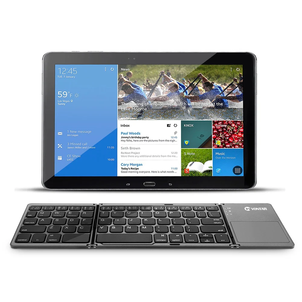 10pcs Portable Folding Russian Bluetooth Keyboard Wireless Rechargeable Foldable Touchpad for IOS/Android/Windows ipad Tablet