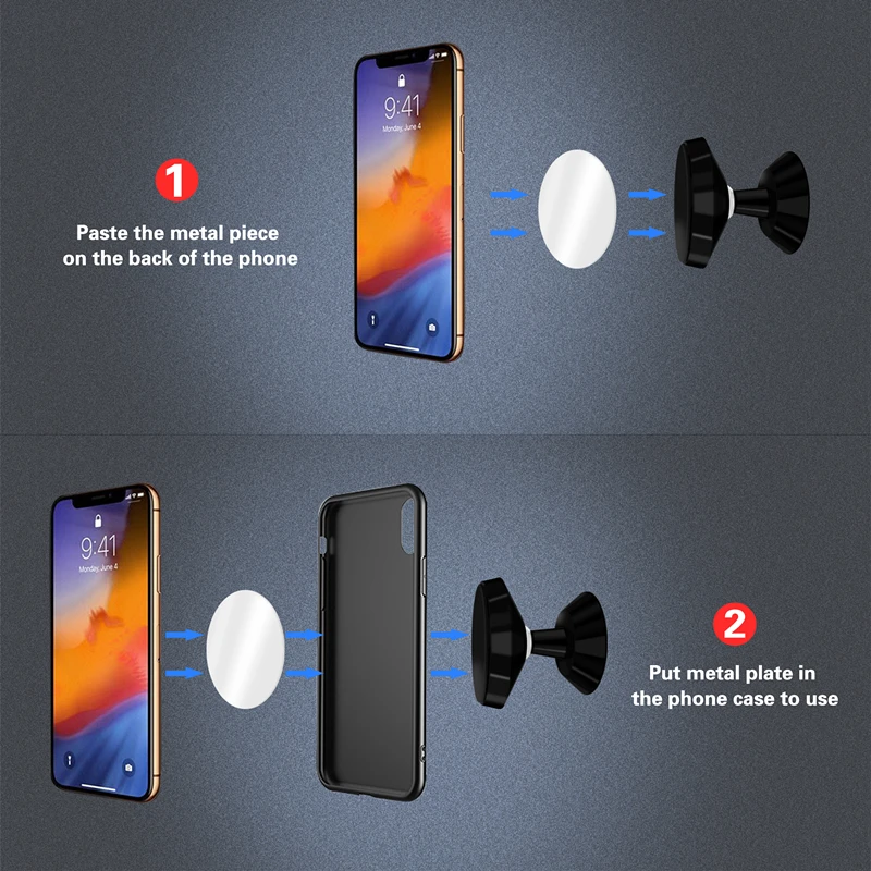 Магнитный автомобильный держатель для телефона KSTUCNE для iPhone XS Max XR X 8 7 6 S, крепление на 360 градусов, магнитный держатель для телефона для samsung Galaxy Note 9 8