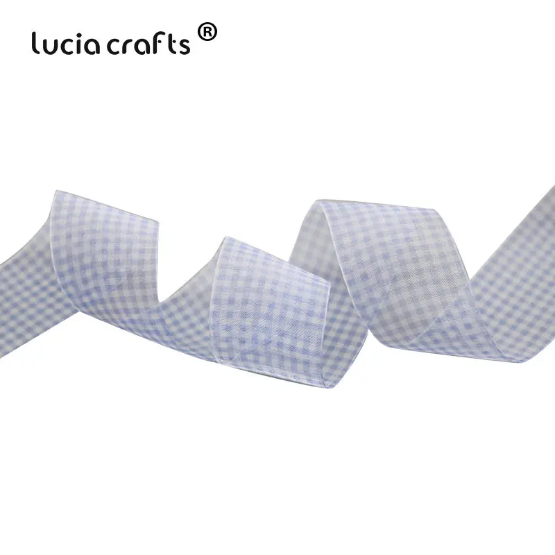 Lucia crafts 5 ярдов/6 ярдов 40 мм органза ленты для Свадьбы вечерние украшения сетчатая лента бант для волос подарочная упаковка аксессуары P0304