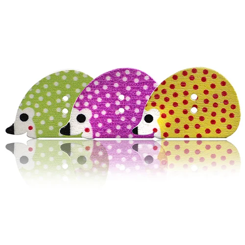 50 шт. деревянные пуговицы для шитья животных ежик 2 отверстия DIY ремесло