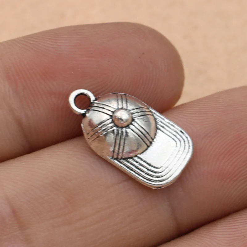 10pcs Tibetan Silver Plated Baseball Hat Charms Pendants for Jewelry Diy Bracelet Findings 19x10mm | Украшения и аксессуары