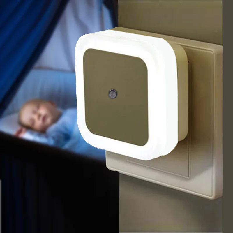 ЕС США светодиодный ночник настольная лампа со светочувствительным датчиком