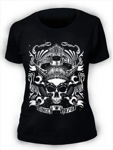 Мотор клуб с 1976 года Женская футболка Байкер Rider череп гранж MC1 Прохладный