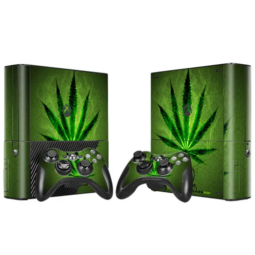 Зеленый лист, сорняковая кожа, наклейка для Xbox 360 E консоли и контроллеров, наклейки s для Xbox360 E винил - Цвет: 2037