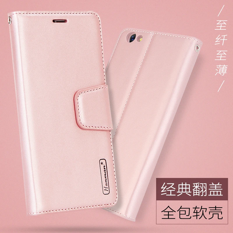 Hanman овчины кожаный чехол для OPPO R9S флип Плюс обложка книги держатель карт Стенд