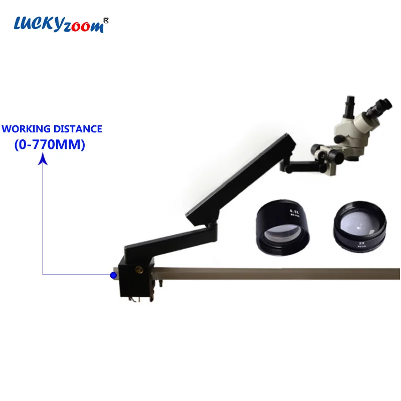 Тринокулярный микроскоп Luckyzoom гибкий тринокулярный с 3 5x 90X стерео зумом и