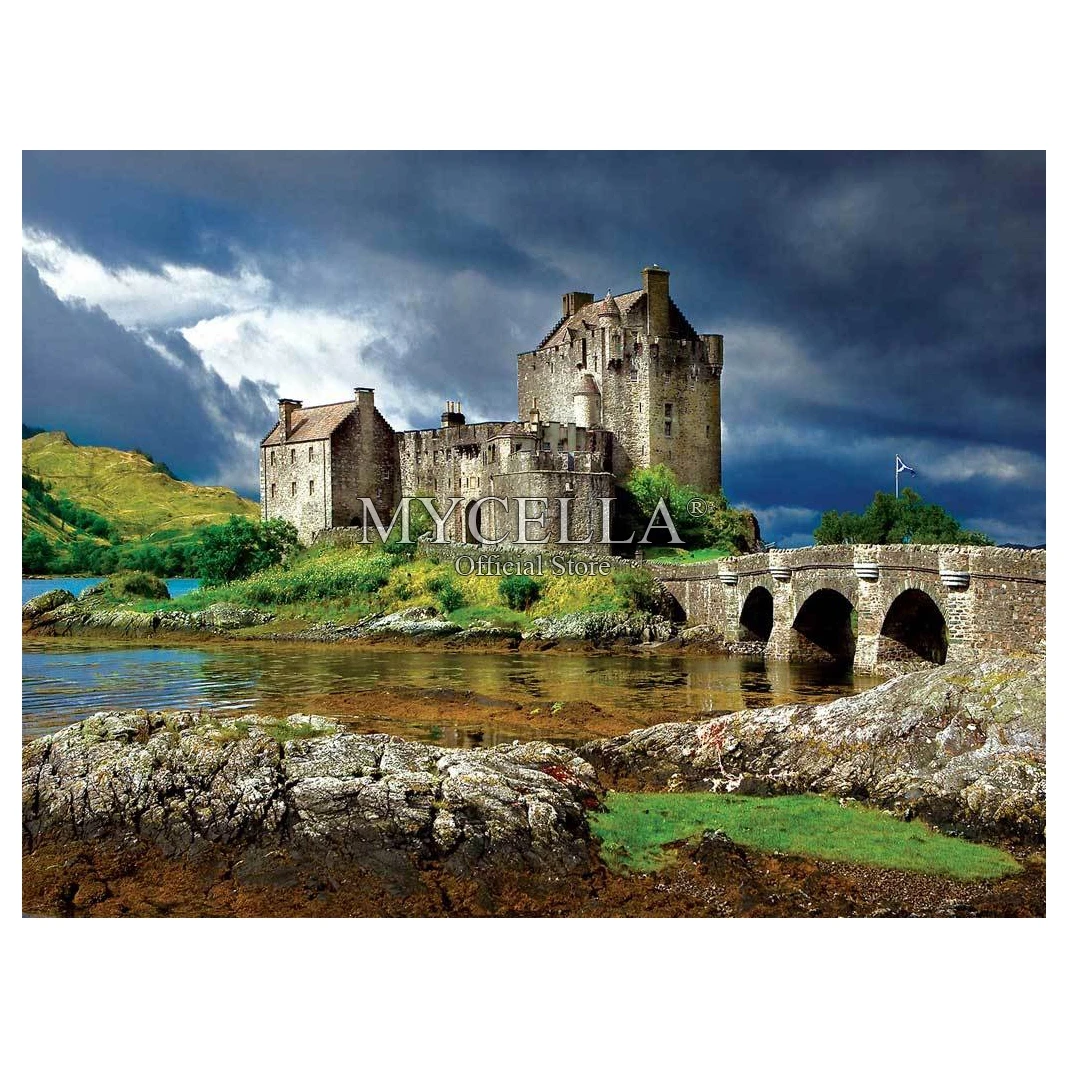 

5D Diy Diamond Painting Landscape,Diamond Embroidery,Full,Diamond Mosaic,Cross Stitch,Eilean Donan Castle,Scotland,Home Decor