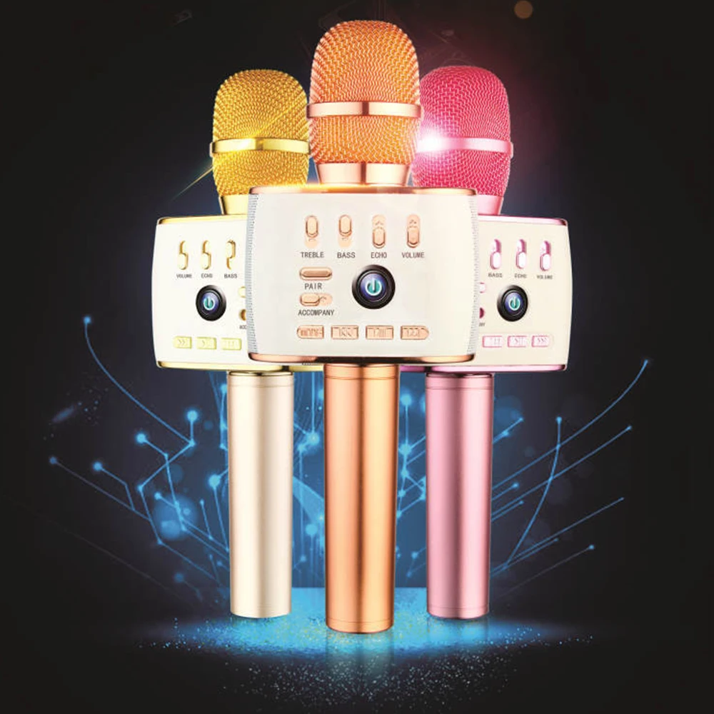 Rechargeable Bluetooth Speaker Microphone Wireless Car Sing Karaoke Microphones audio For IPhone IOS Android | Автомобили и