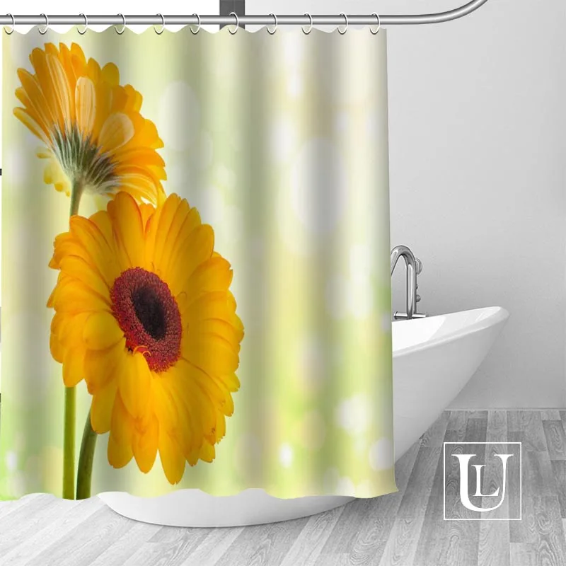 Waterproof Bathroom Curtains Modern Gerberas Closeup Shower Curtain polyester Bath screens Customized curtain | Дом и сад