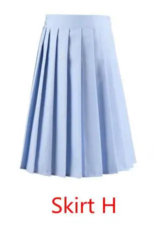 Skirt H Горячая японская Корейская версия короткие юбки школьная девушка плиссированная половина юбка для школьной формы Косплей студента Jk Academy 17 цветов 5xl - Цвет: Skirt H