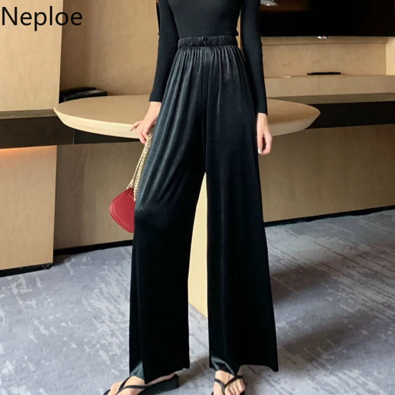 Neploe/брюки с высокой талией, повседневные, облегающие, прямые, Pantalon Femme, летние,, свободные, корейские, широкие, Pantalones Mujer 44027