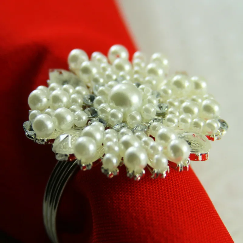 Свадебный держатель для салфеток с жемчужинами и кристаллами|napkin holder|napkin holders