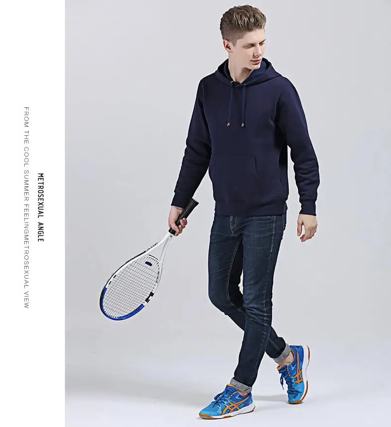 

Rlyaeiz High Quality 2017 Autumn Casual Cotton Sweatshirt Men Pure Color Sudaderas Hombre Pocket Hooded Hoodies Male Sportswear