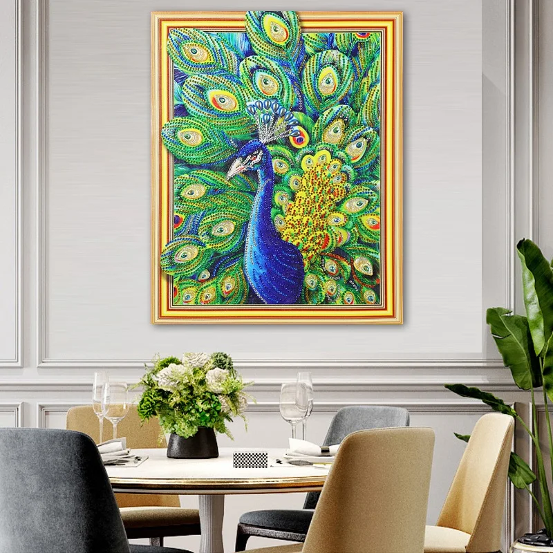 Diy алмазная живопись вышивка павлин открытый экран узор Алмазная картина горный