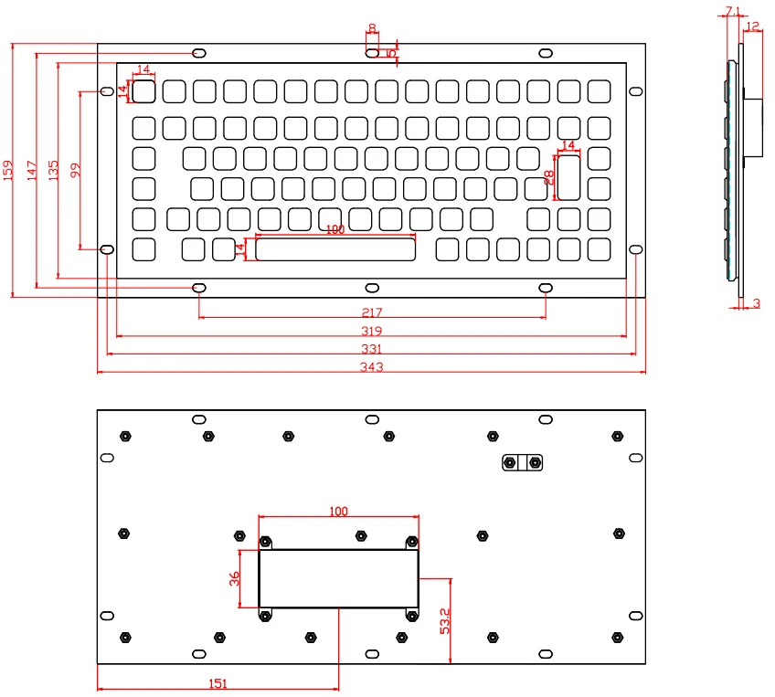 86 клавиш металлическая промышленная клавиатура киоска | Компьютеры и офис