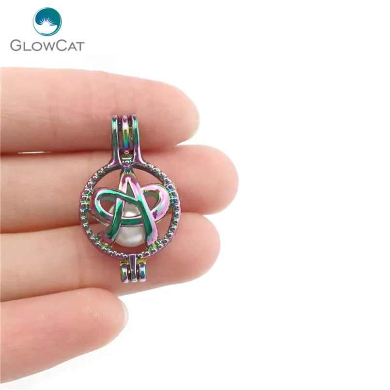 C500 5pcs/lot Rainbow Color 26mm Letter A Alphabet Cage Pendant Pearl Locket Fairytale Party Essential Oil Diffuser | Украшения и