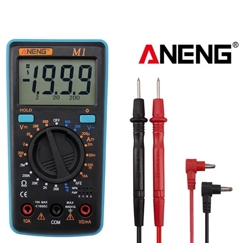 ANENG LCD Цифровой мультиметр устройство 6000 отсчетов с подсветкой AC/DC Амперметр Ом