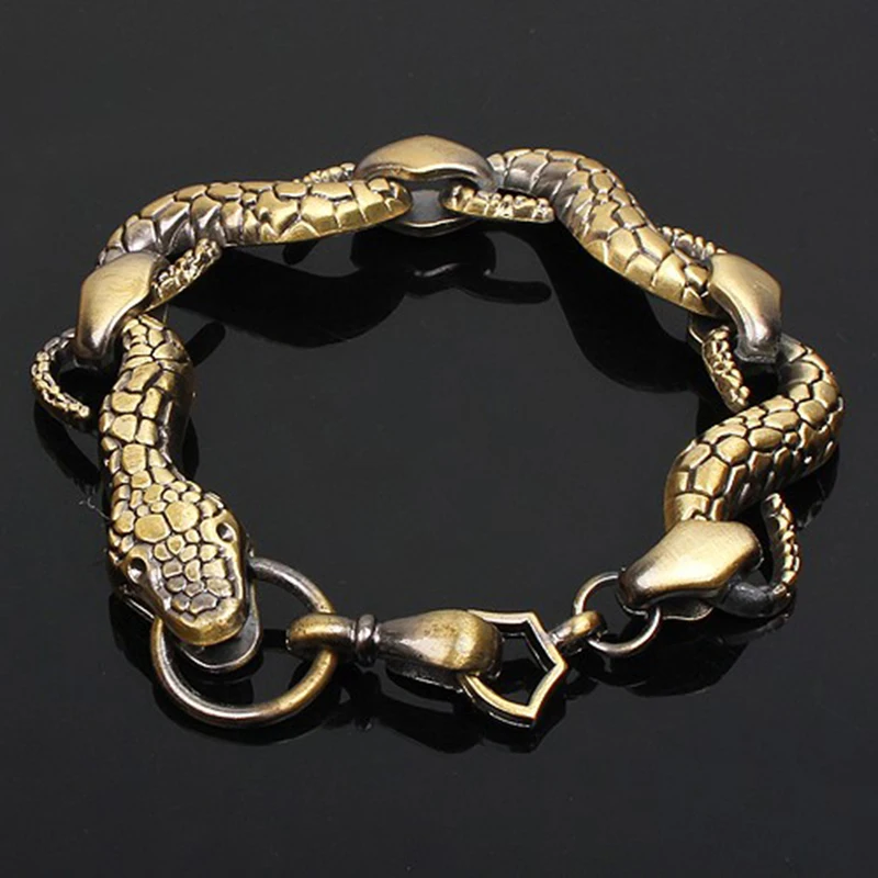 Браслет из сплава в стиле панк мужские ювелирные изделия змеиной кожи новые