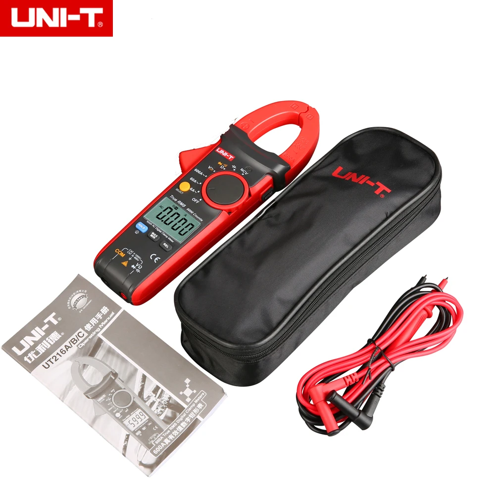 UNI-T UT216A True RMS Digital Clamp Meters Auto Range w/ NCV Capacitance AC&DC Voltage AC Current Ohm Tester Multimetro