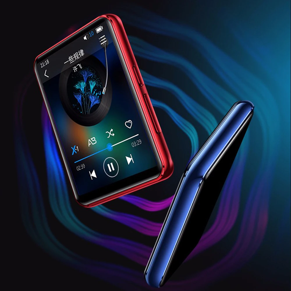 Bluetotoh 5,0 сенсорный экран MP3 плеер Hifi портативный музыкальный плеер Walkman с FM радио Запись видео Поддержка 128 ГБ SD TF карта