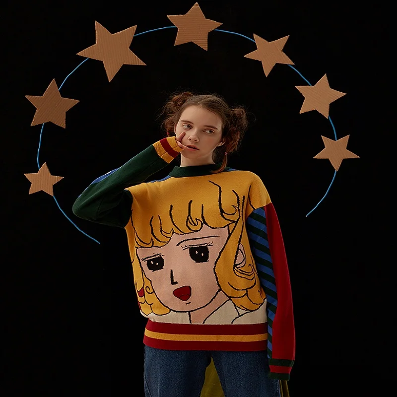 Осенний Новый Винтажный женский толстый теплый свитер свободный Зимний вязаный