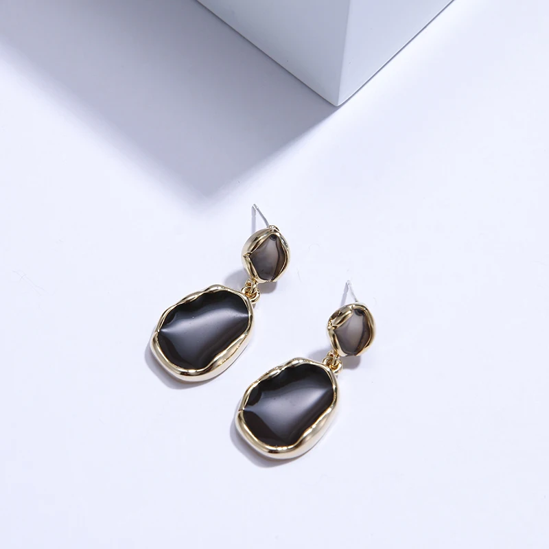 YMYW Pendientes Mujer Moda модные очаровательные эпоксидные Висячие длинные Винтажные серьги золотые металлические серьги женские медные ювелирные изделия Новинка