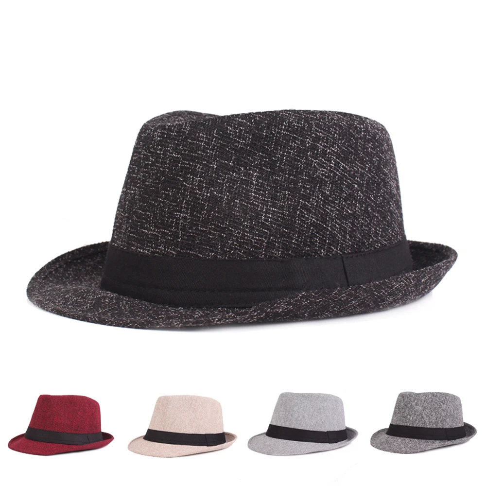 

Mens Classic Jazz Hat Fedoras Trilby Short Brim Hat Summer Beach Sun Panama Cap HATCS0566