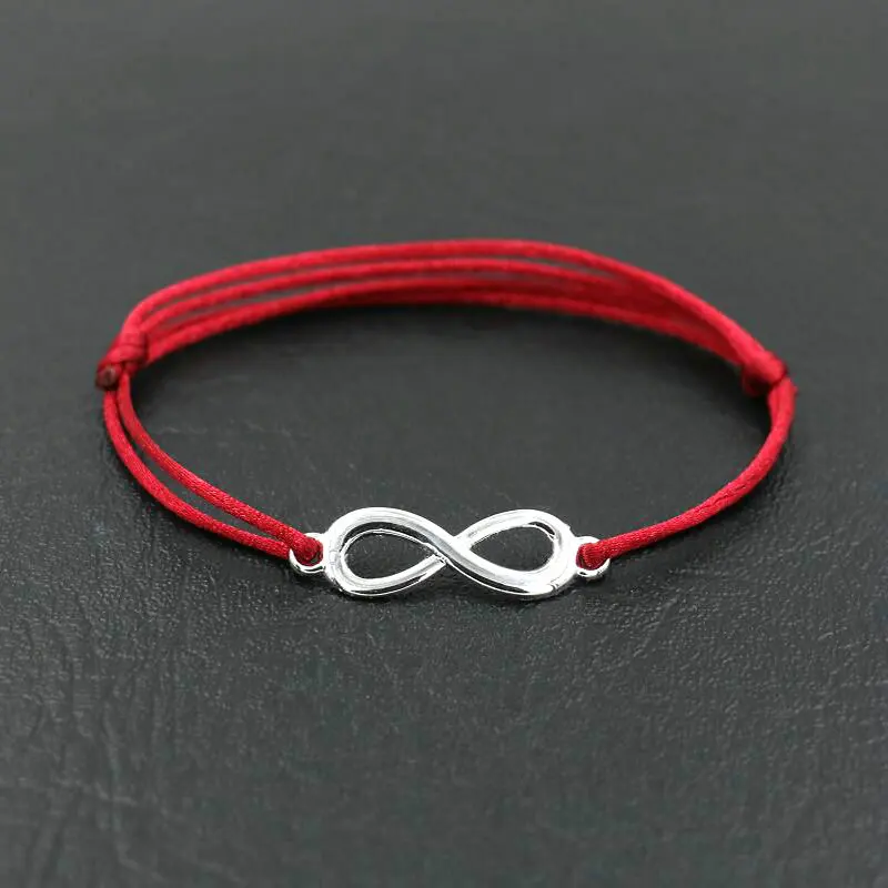 BPPCCR Top Digital 8 Chakra Infinity Braid Женские браслеты для женщин Lucky Lovers Черная красная веревочная нить Pulseira Masculina браслеты женские браслет мужской бижутерия браслет женский браслеты - Окраска металла: dark red