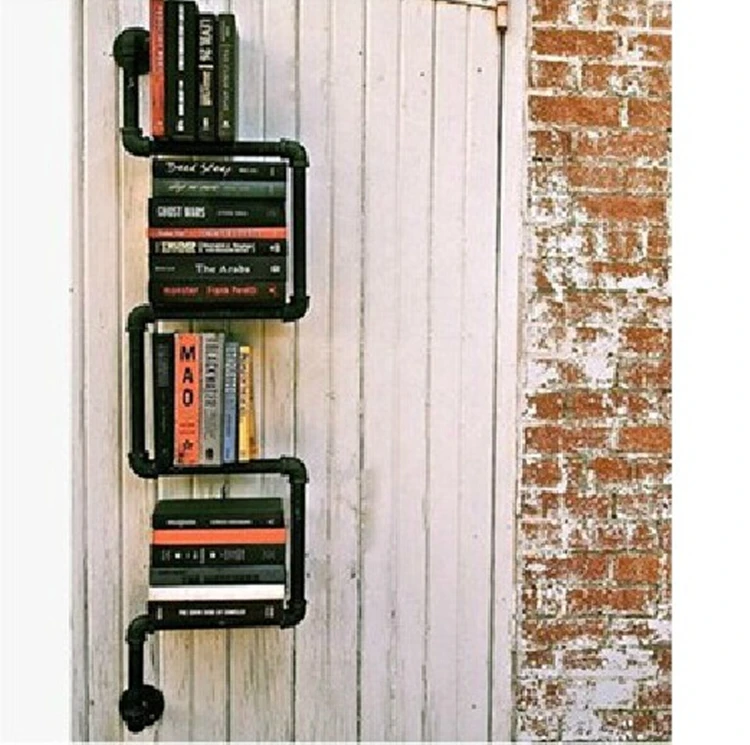 

American retro, wrought iron pipe shelf.. Hanging shelf