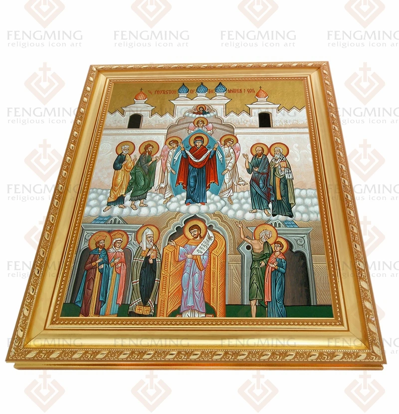 Античный религиозный медведь для защиты Матери Бога пластиковая фоторамка