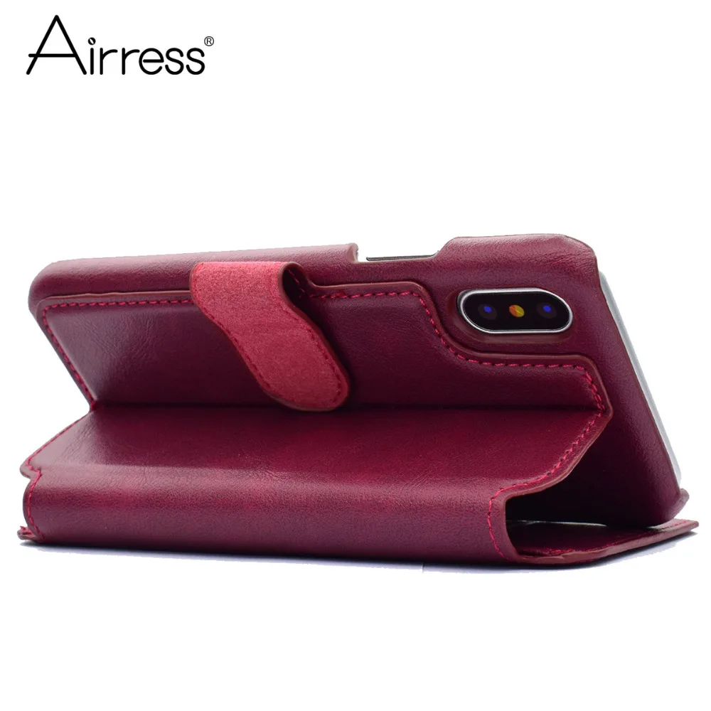 Airress роскошный кожаный кошелек чехол для iPhone X 8 7 плюс 6 S слот Кредитные карты